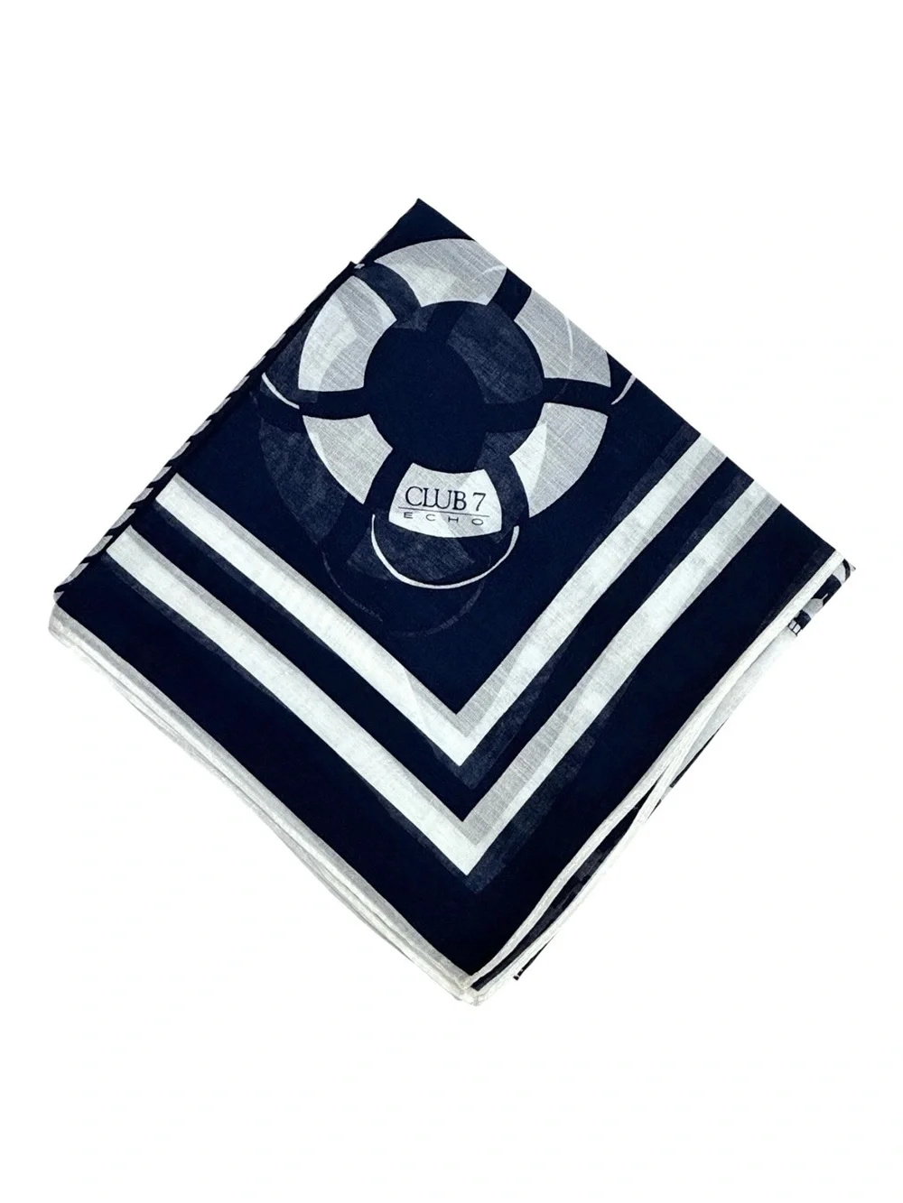 Echo Club 7 Cotton Nautical Anchor & Lifesaver Navy and White Panel